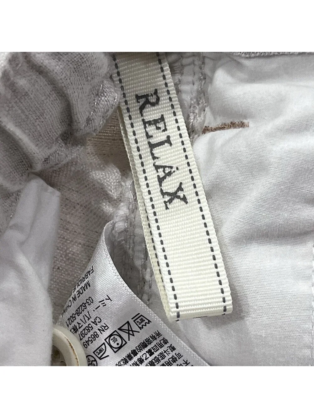 Tommy Bahama Relax 100% Linen Beige Wide Leg Pants 1XB 40x25 Coastal